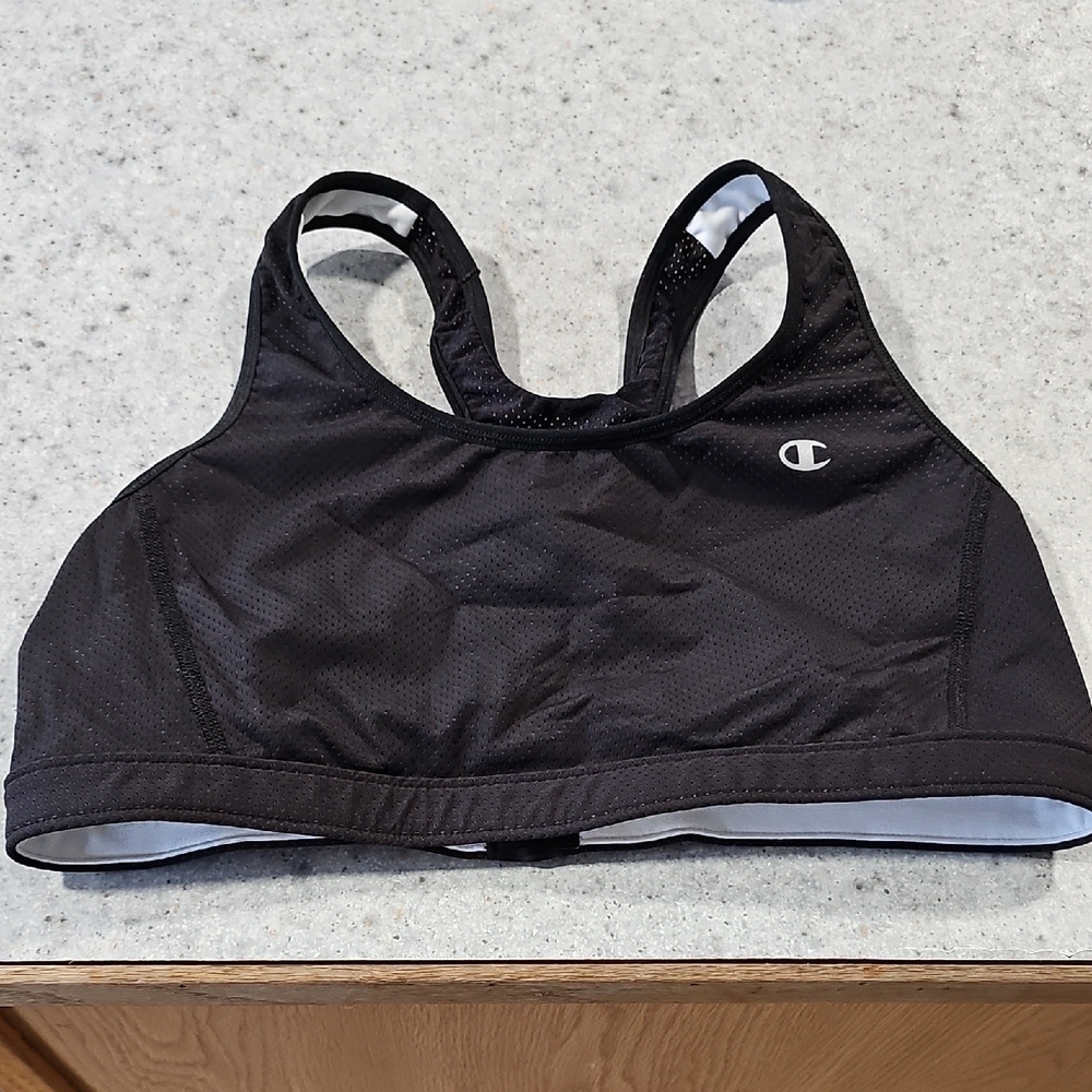 Champion Women's Small Black Mesh Athletic Sports Bra